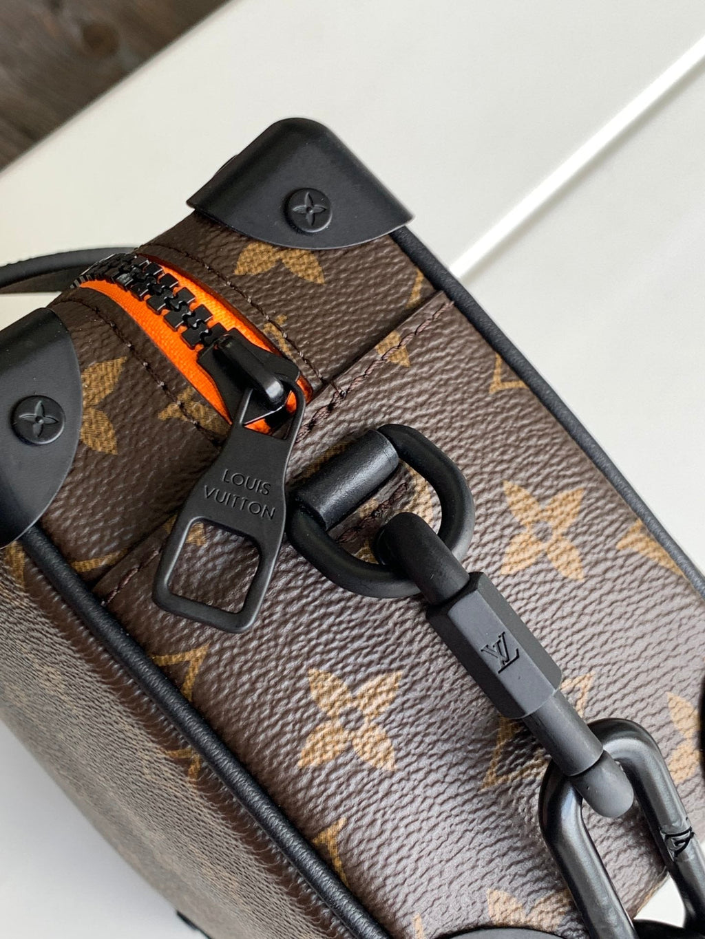LOUIS VUITTON MINI SOFT TRUNK 18 IN BROWN MONOGRAM CANVAS WITH EMBROIDERED ANIMATED CHARACTER