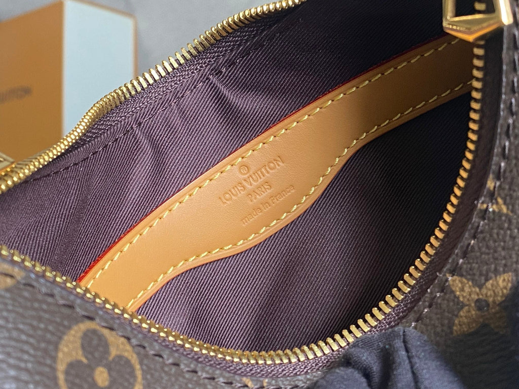 LOUIS VUITTON LV 25S BOULOGNE 29 IN BROWN MONOGRAM CANVAS LEATHER TRIM GOLD HARDWARE