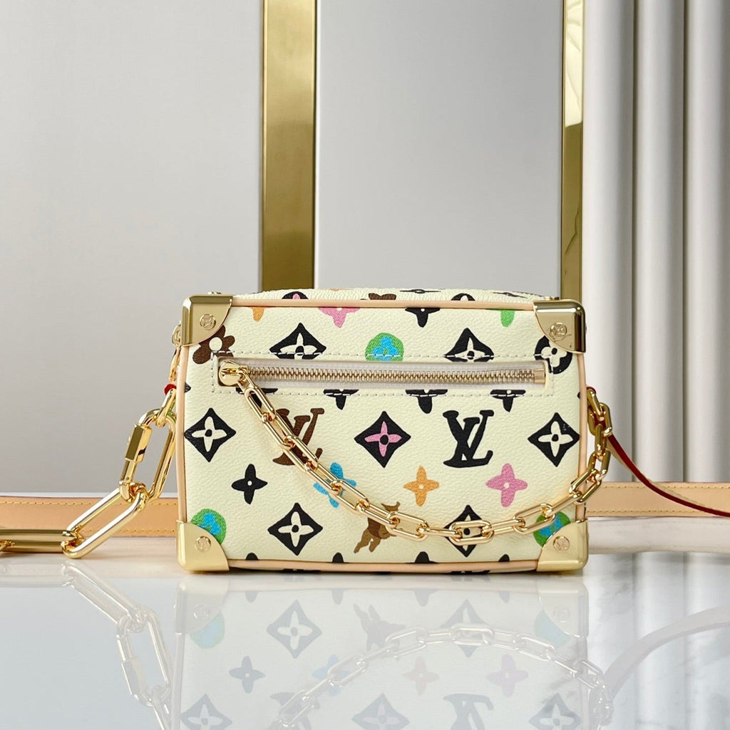 LOUIS VUITTON MINI SOFT TRUNK 18 IN VANILLA MONOGRAM CRAGGY CANVAS GOLD CHAIN
