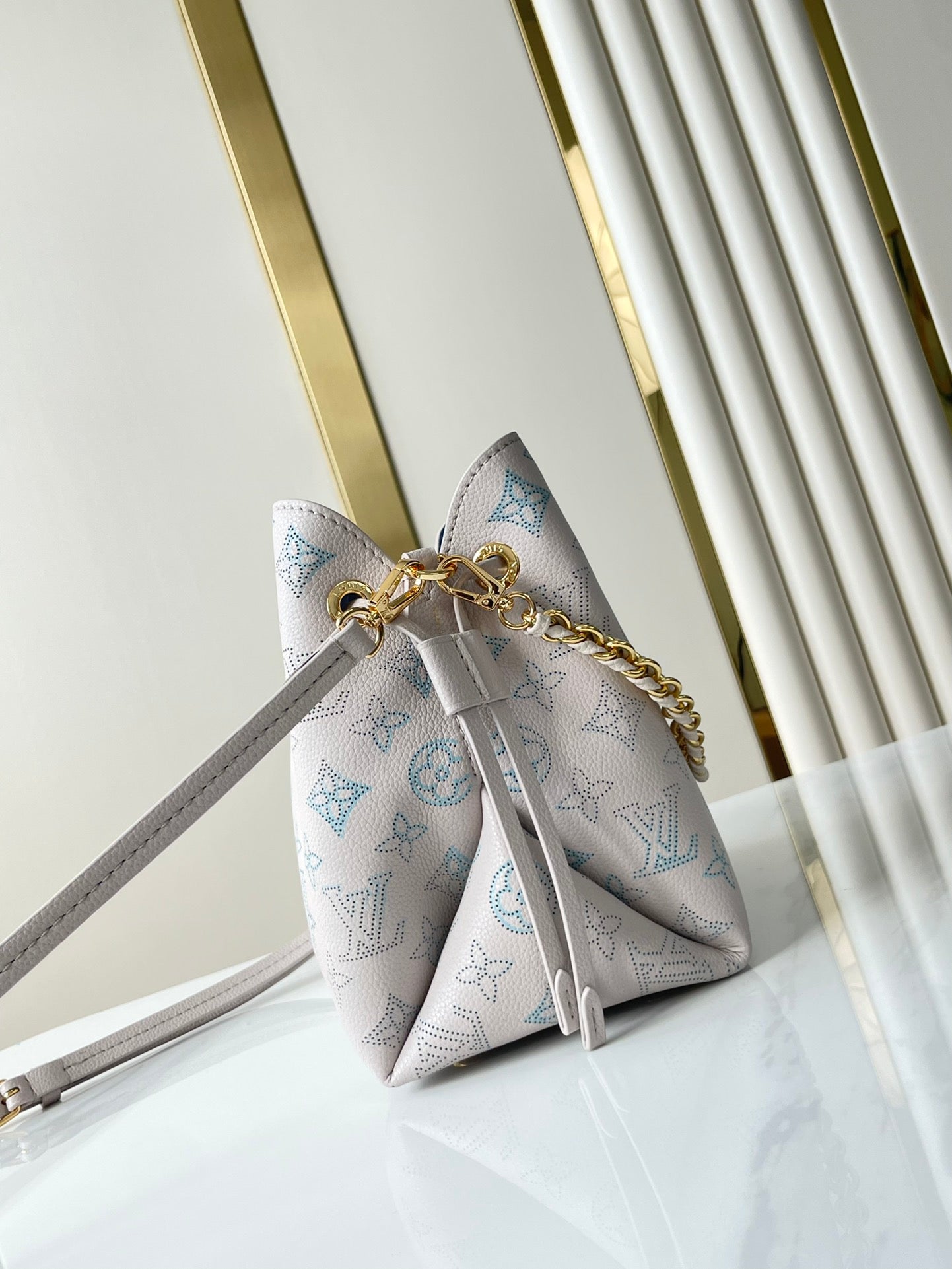 LOUIS VUITTON BELLA 22 IN BLUME PERFORATED CALFSKIN GOLD HARDWARE
