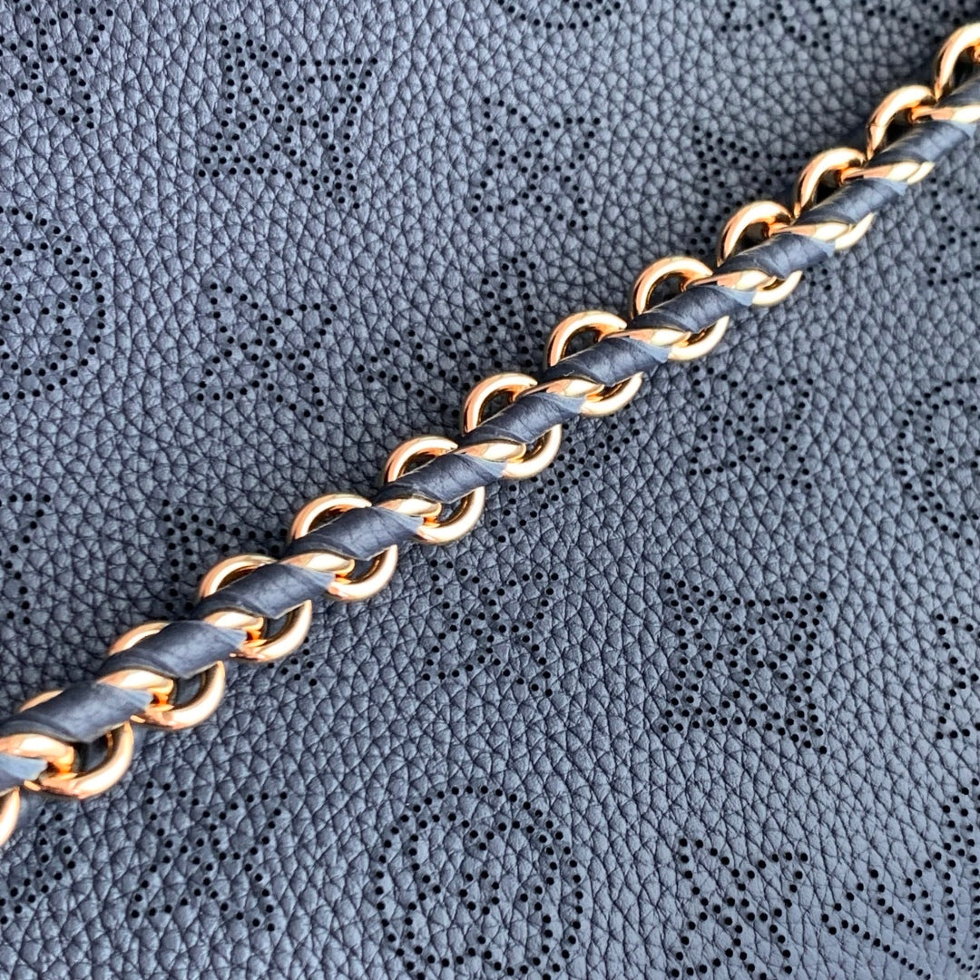 LOUIS VUITTON BELLA TOTE 32 IN DARK BLUE MONOGRAM PERFORATED CALFSKIN GOLD HARDWARE