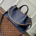LOUIS VUITTON BELLA TOTE 32 IN DARK BLUE MONOGRAM PERFORATED CALFSKIN GOLD HARDWARE