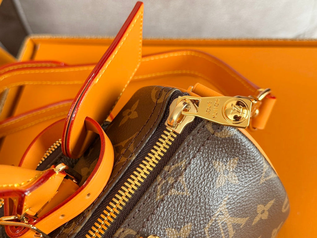 LOUIS VUITTON LV 25S KEEPALL CARGO 25 IN BROWN MONOGRAM CANVAS AND CALFSKIN GOLD HARDWARE