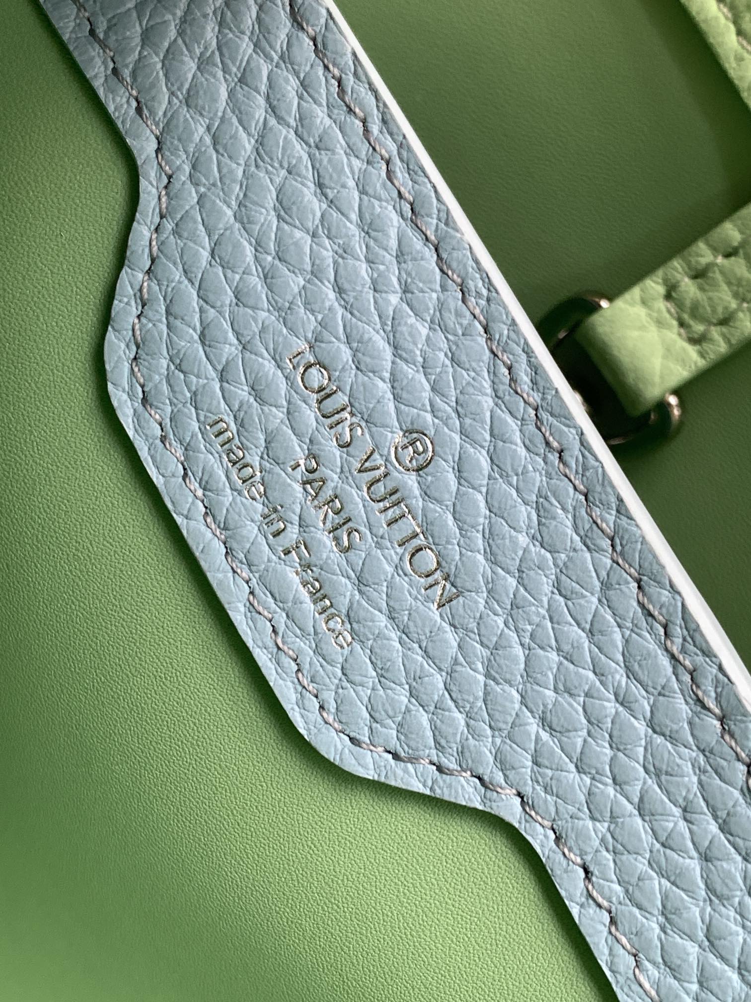 LOUIS VUITTON CAPUCINES BB 27 IN LIGHT GREEN TAURILLON SILVER HARDWARE