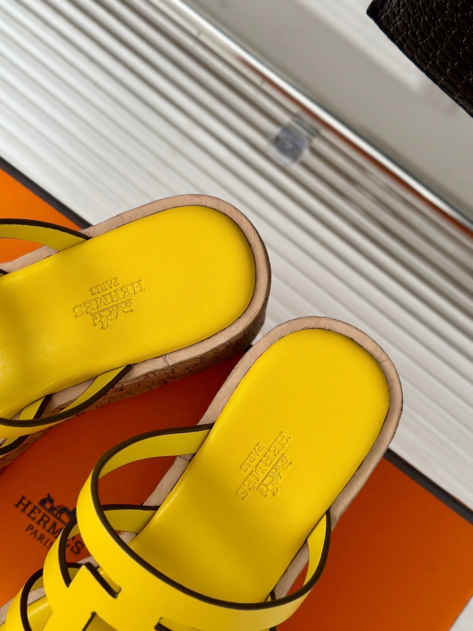 HERMES ISABELLA SANDAL LEMON CALFSKIN